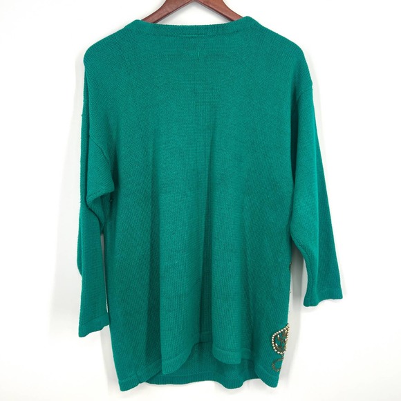 Studio Collection Womens Size Medium Vintage 90s 80s Beaded Sweater Blouse Top - Picture 9 of 9